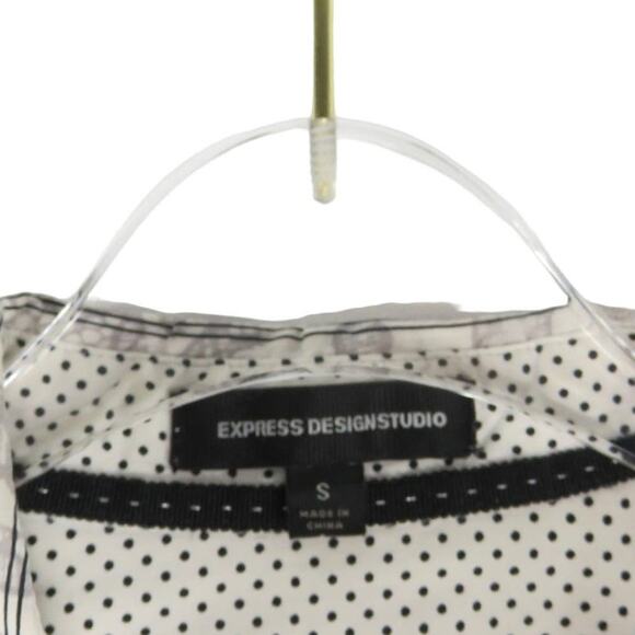 Express Gray Floral Button Down Striped Blouse Small Corpcore Professional - Picture 5 of 6